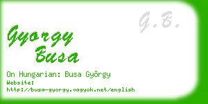 gyorgy busa business card