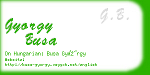 gyorgy busa business card